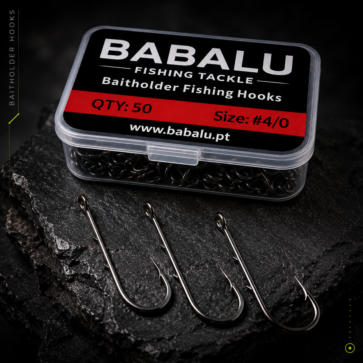 Baitholder-kroge med modhage BABALU Fishing Tackle