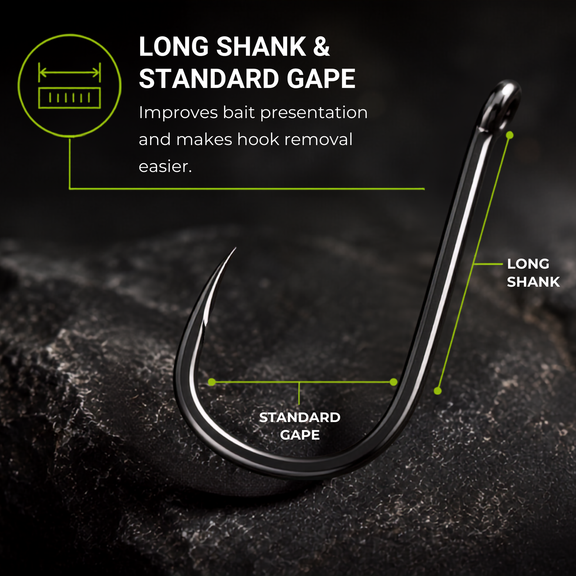 BABALU BB02 hook with long shank and standard gape
