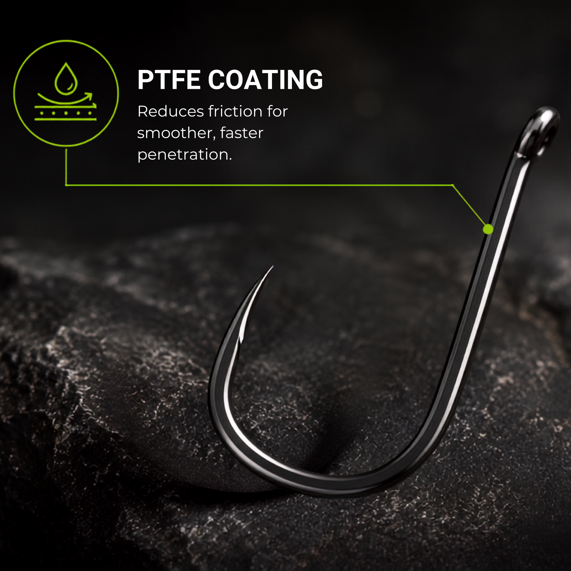 PTFE coating on BABALU BB02 hook