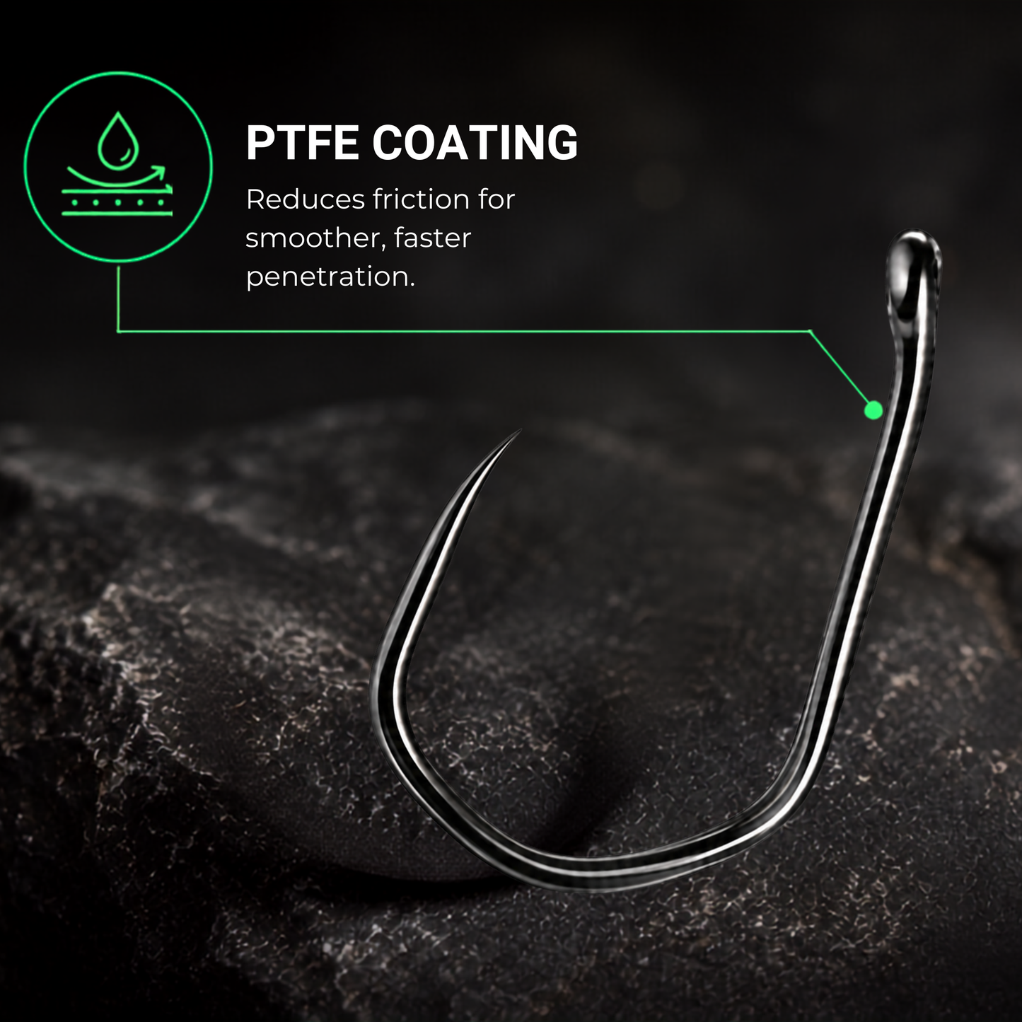 PTFE coating on BABALU BB20 hook
