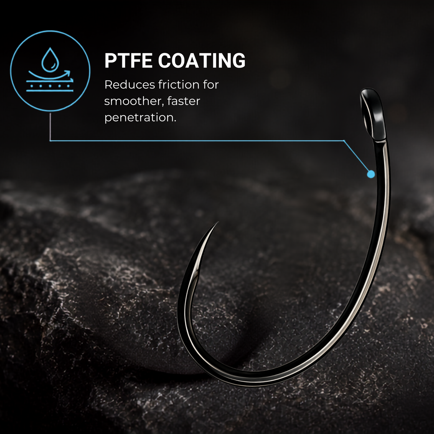 PTFE coating on BABALU BB12 hook