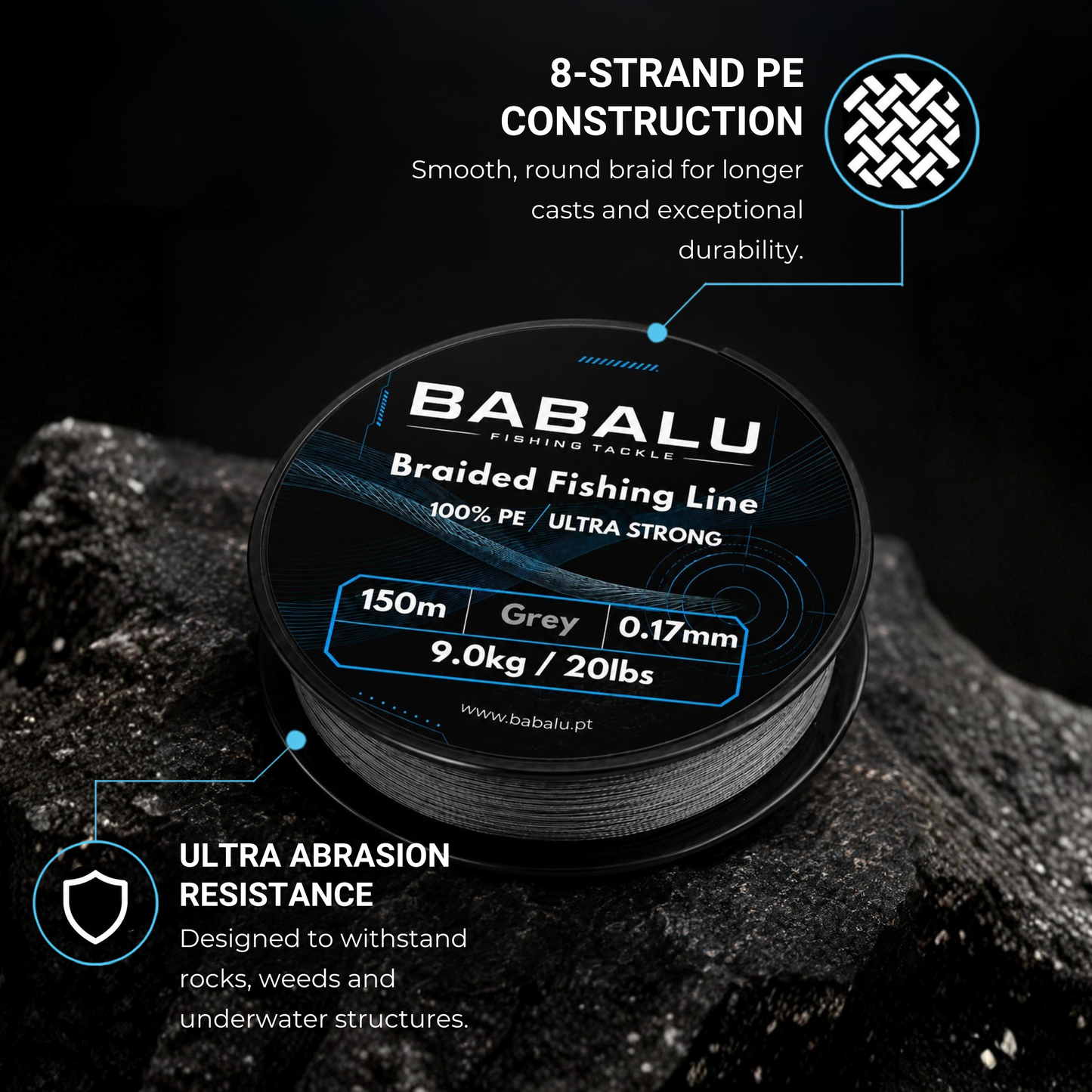 BABALU BFL X8 – Linha de Pesca Trançada 8 Fios, 150 m